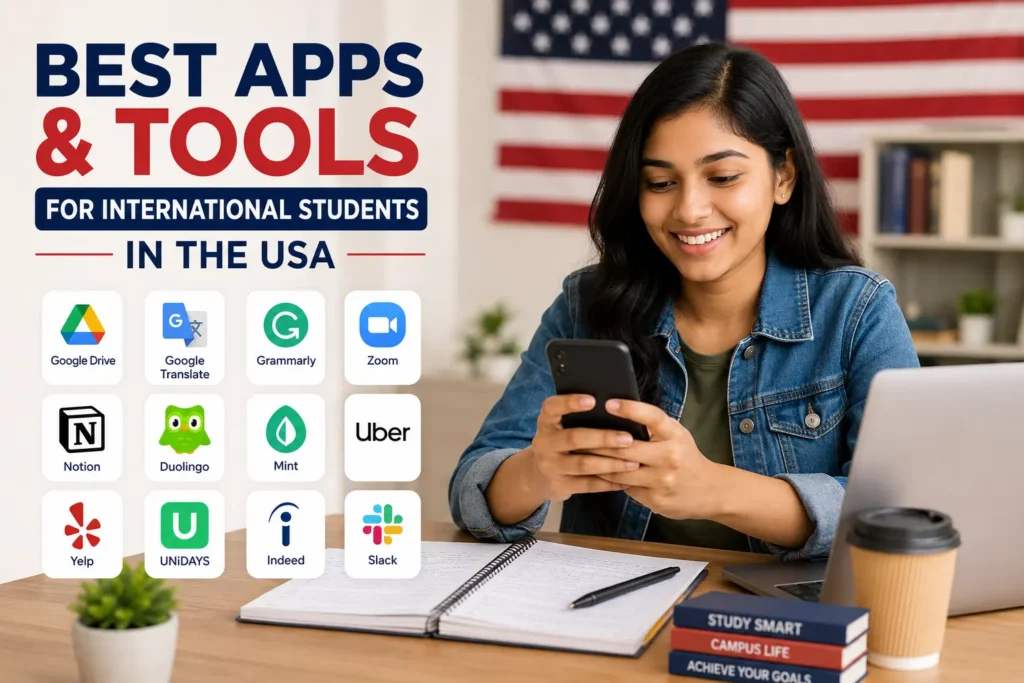 Best Apps and Tools for International Students in the USA using productivity, study, navigation, and communication apps