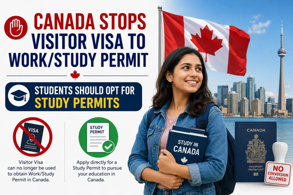 Canada Stops Visitor Visa to Work/Study Permit – Students Should Opt for Study Permits