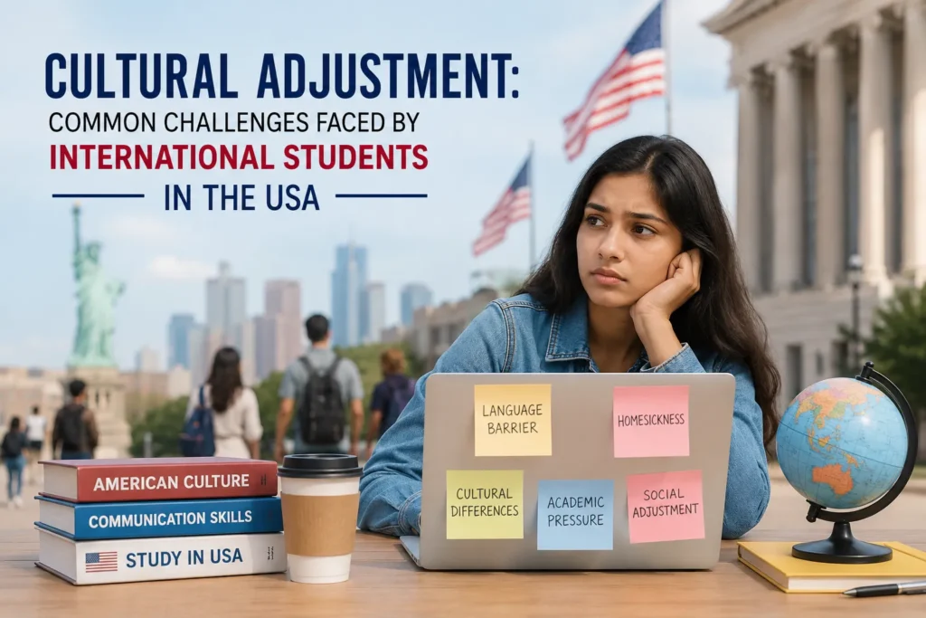 Cultural Adjustment: Common Challenges Faced by International Students in the USA – Student adapting to life and education in America