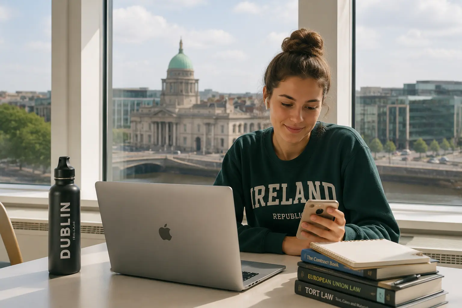 International student using essential apps and websites for studying, banking, travel, and daily life in Ireland