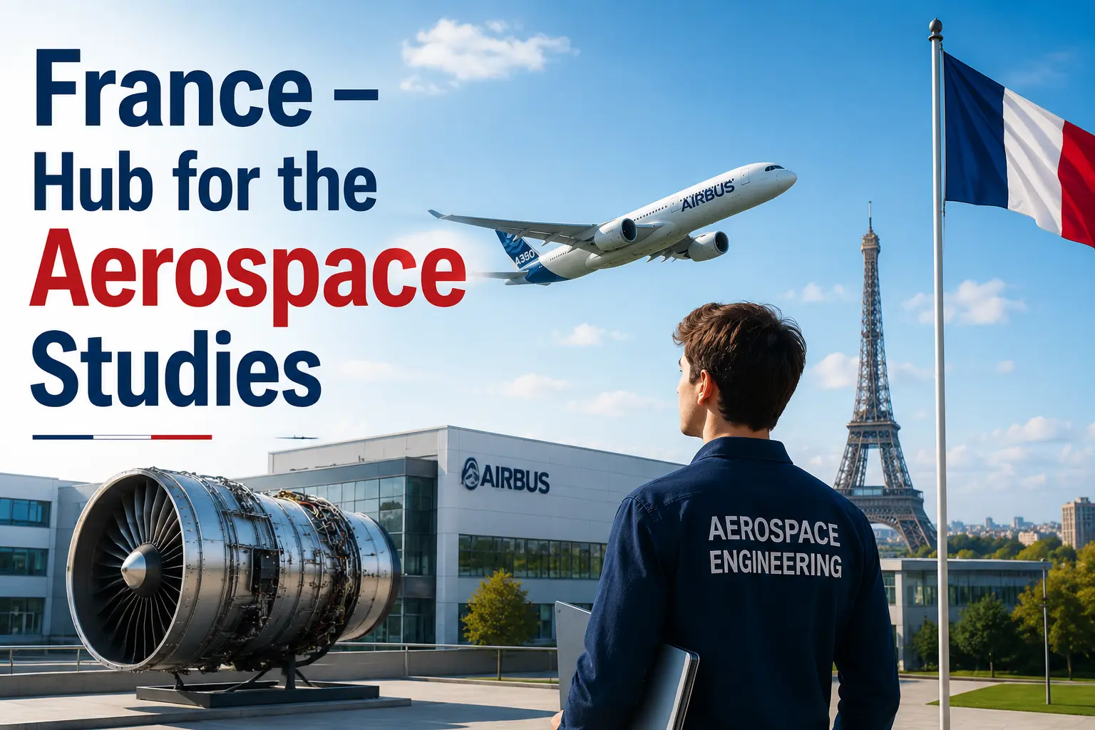 France Hub for the Aerospace Studies featuring aerospace engineering student and aircraft technology