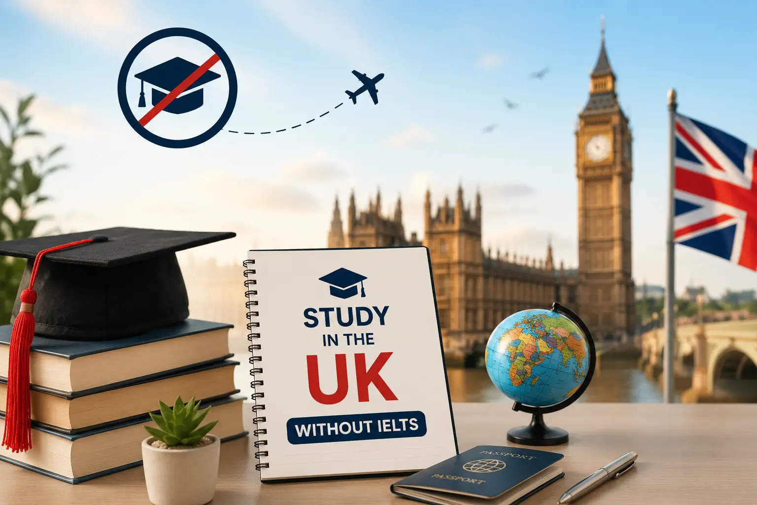 Student exploring study opportunities in the UK without IELTS requirements