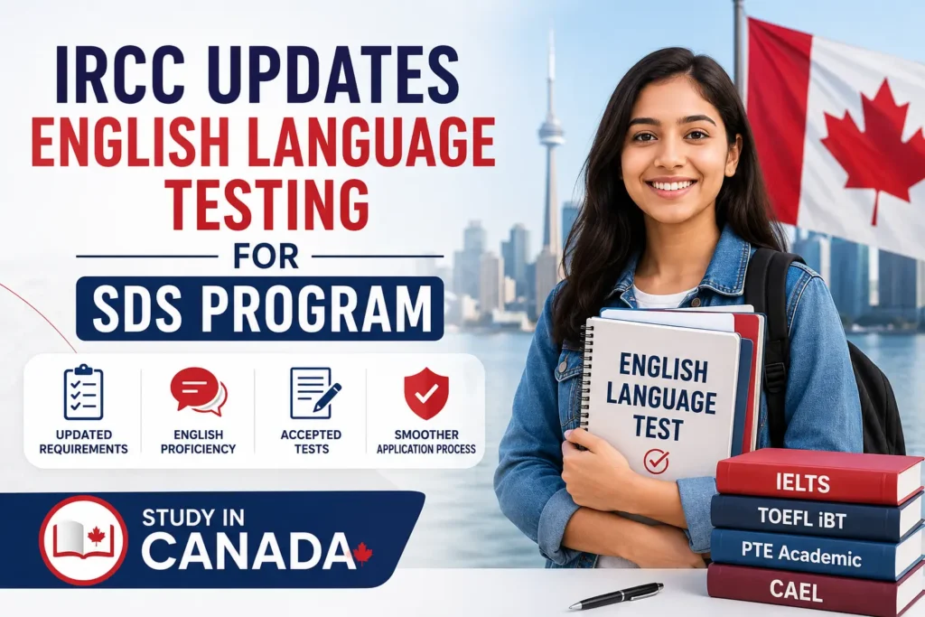 IRCC updates English language testing requirements for the SDS Program with accepted language tests for international students planning to study in Canada.