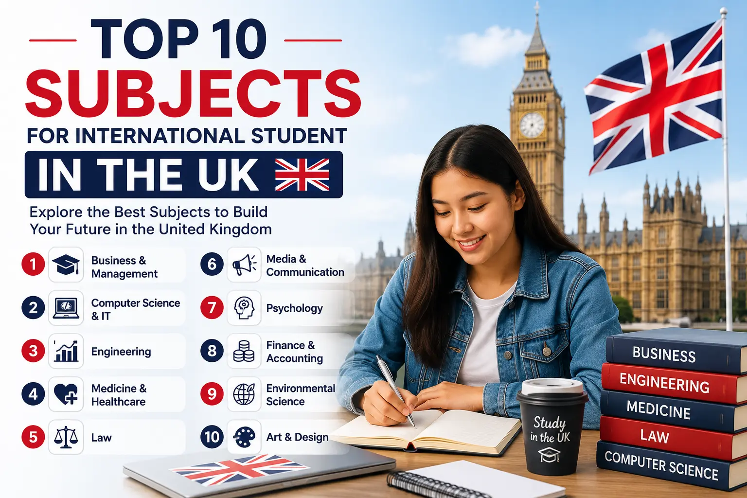 Top 10 Subjects for International Students in the UK – Best courses to study in the United Kingdom