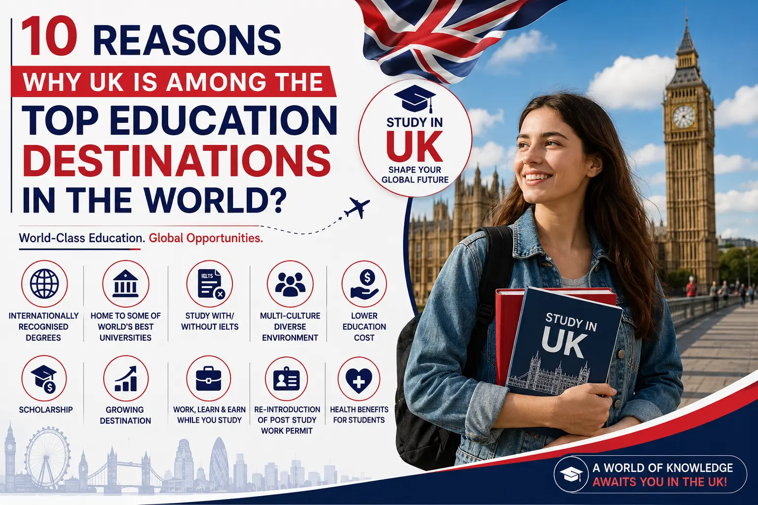 10 Reasons Why UK Is Among the Top Education Destinations in the World – Study in UK Educational Banner
