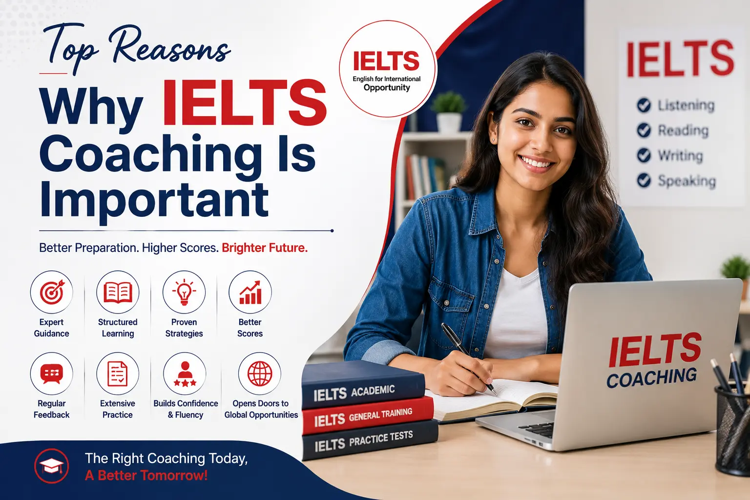 Top Reasons Why IELTS Coaching Is Important – Student Learning English for IELTS Success