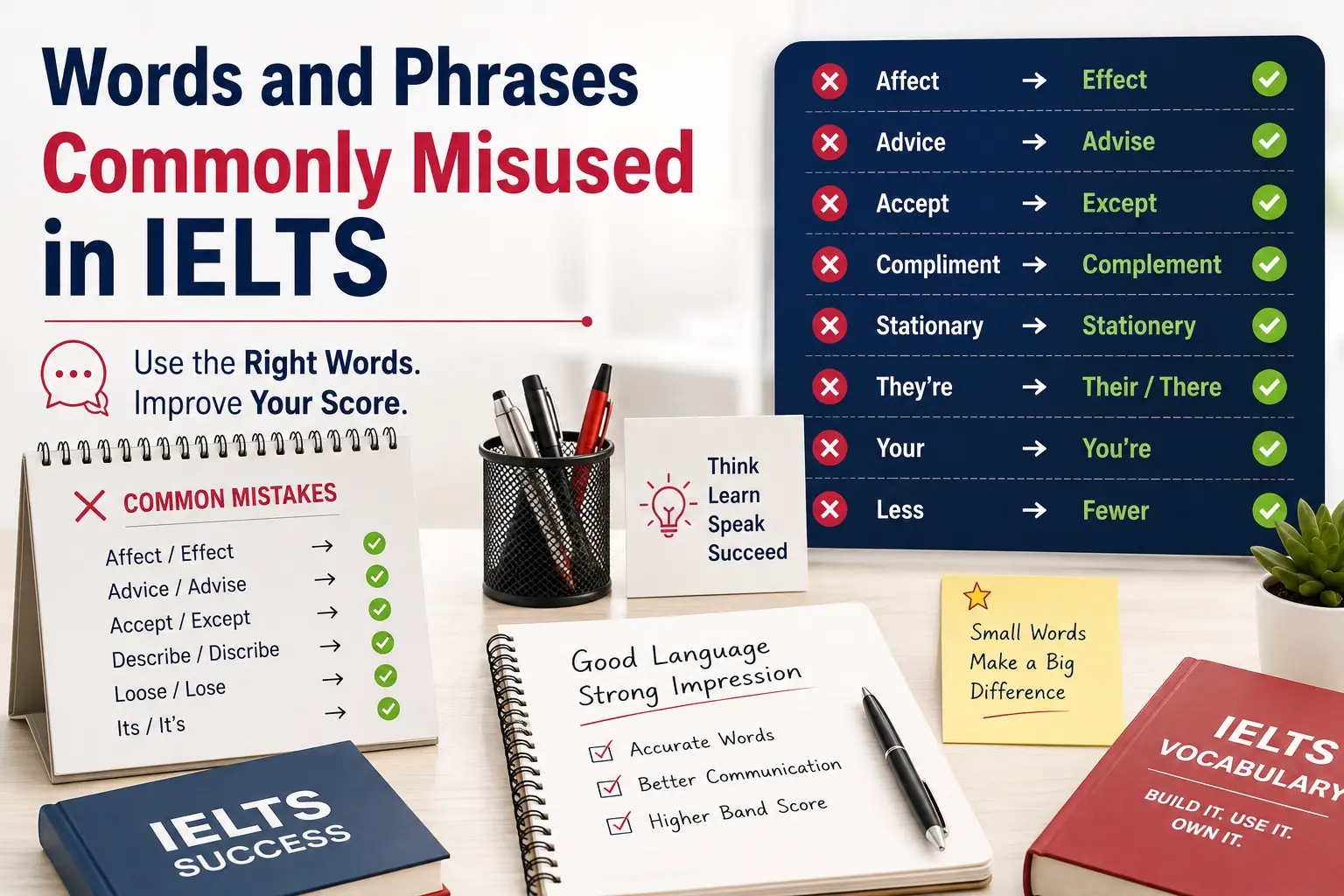Words and Phrases Commonly Misused in IELTS