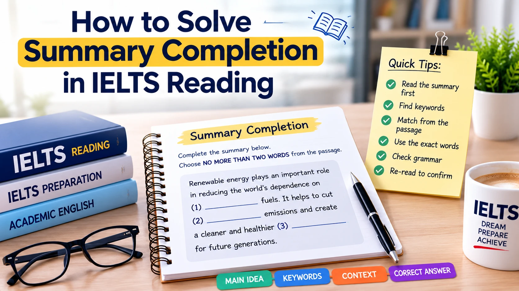 How to solve Summary Completion in IELTS Reading