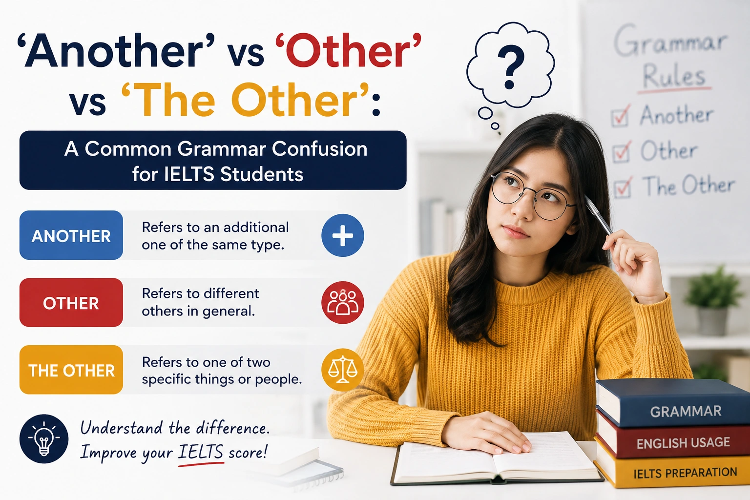‘Another’ vs ‘Other’ vs ‘The Other’: A CommonGrammar Confusion for IELTS Students