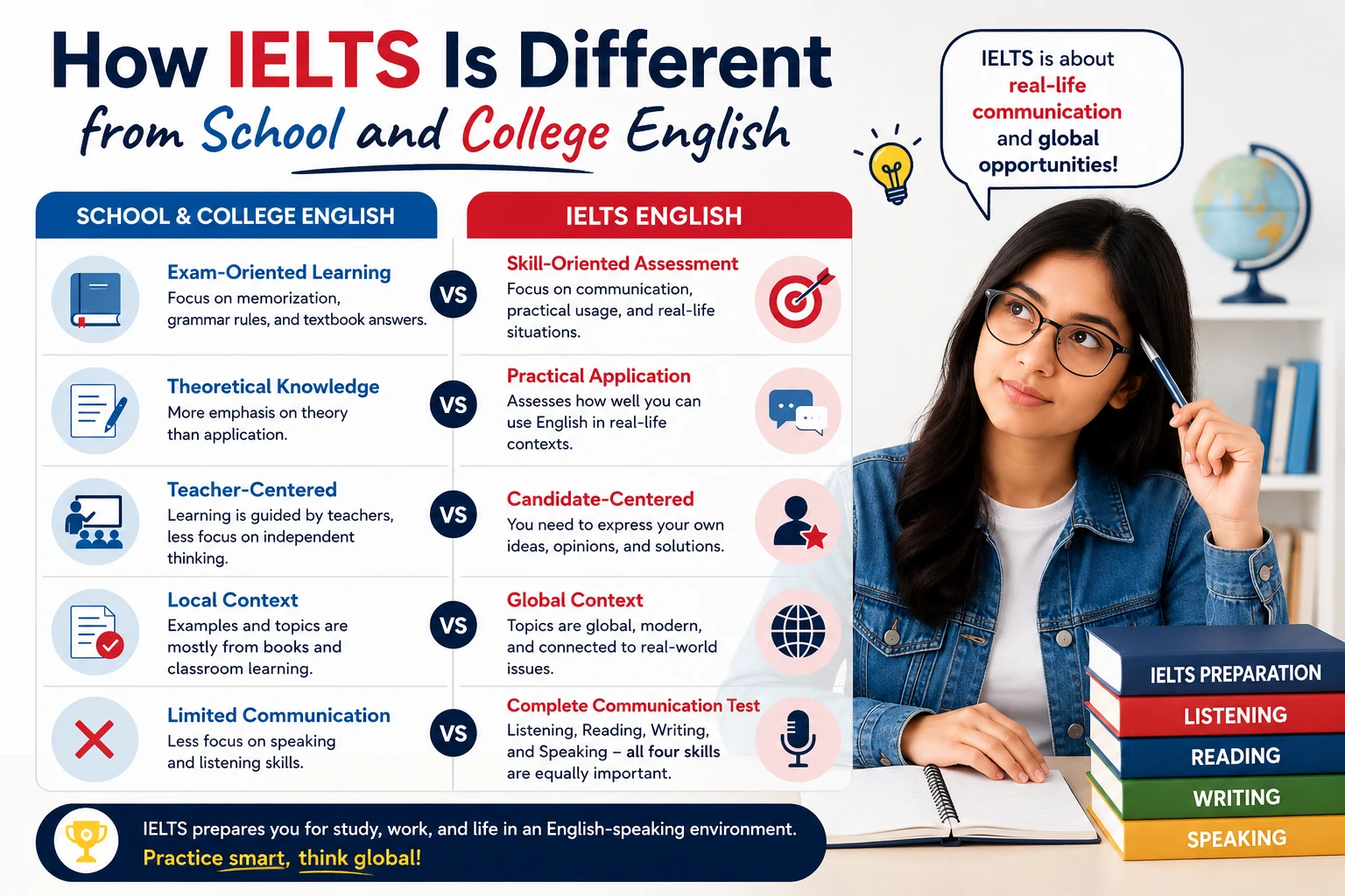 How IELTS Is Different from School and College English