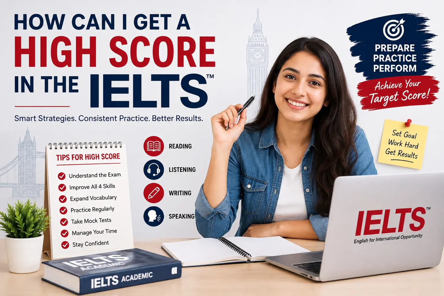 How can I get a high score in the IELTS exam with study tips, IELTS preparation, practice strategies, and English language test success.