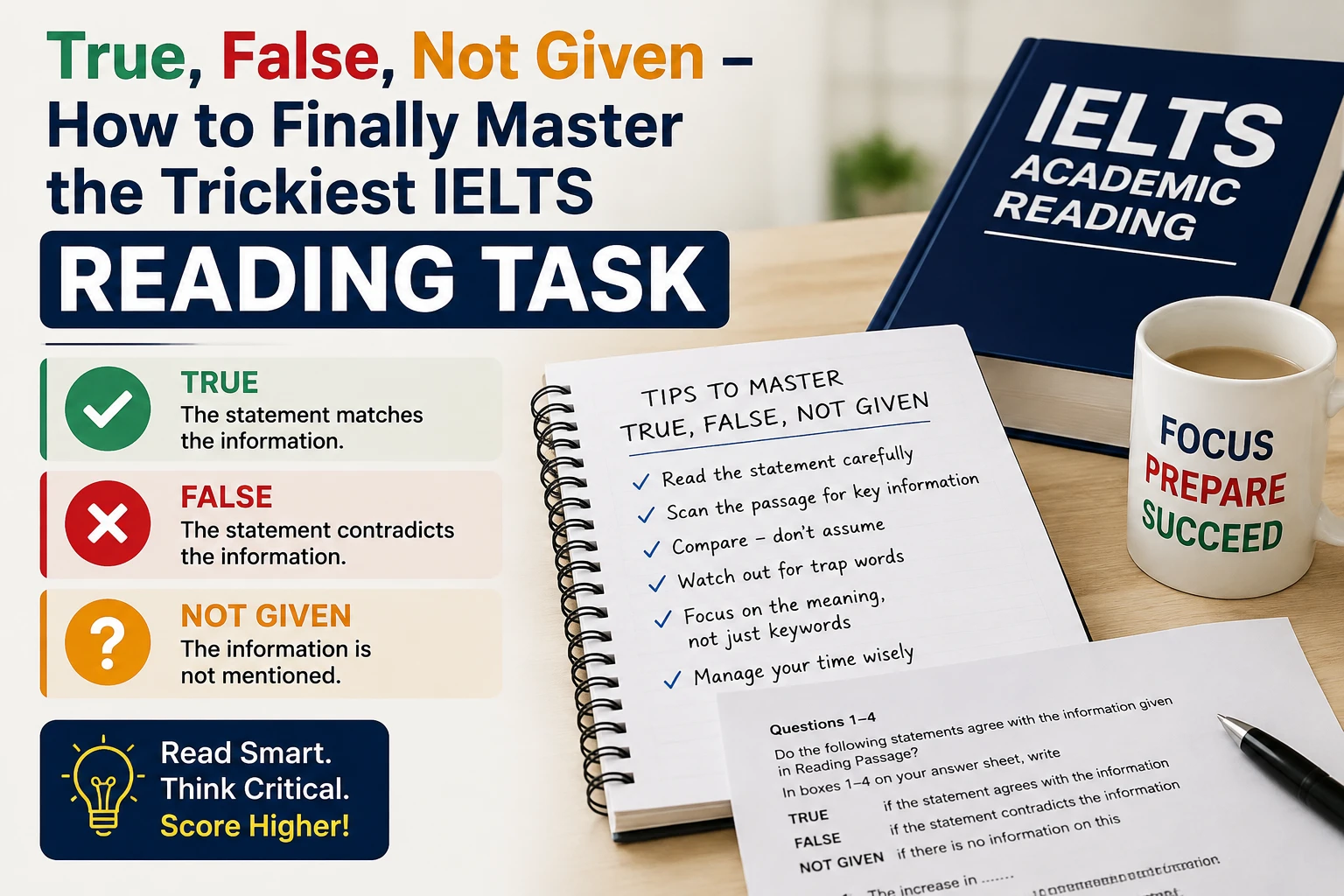 True False Not Given IELTS Reading task explained