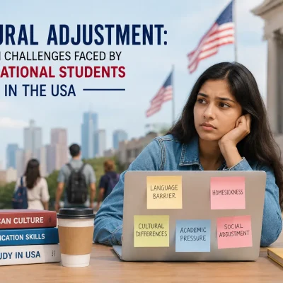 Cultural Adjustment: Common Challenges Faced by International Students in the USA – Student adapting to life and education in America