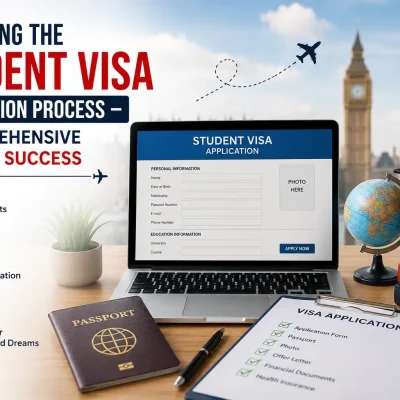 Mastering the Student Visa Application Process – A Comprehensive Guide to Success with passport, visa application form, and study abroad essentials