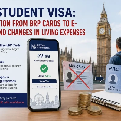 UK Student Visa Transition from BRP Cards to e-Visas and Changes in Living Expenses