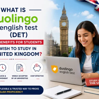 Duolingo English Test (DET) for studying in the United Kingdom with online exam, UK universities, and English proficiency assessment.