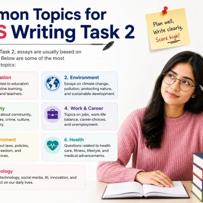 Common Topics for IELTS Writing Task 2 – Education, Environment, Society, Work, Health and Technology